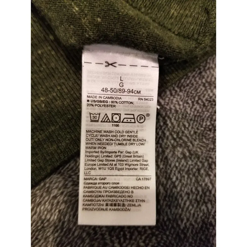 Gap Mens Sz Large Heathered Green Lightweight Pullover V Neck Sweater‎